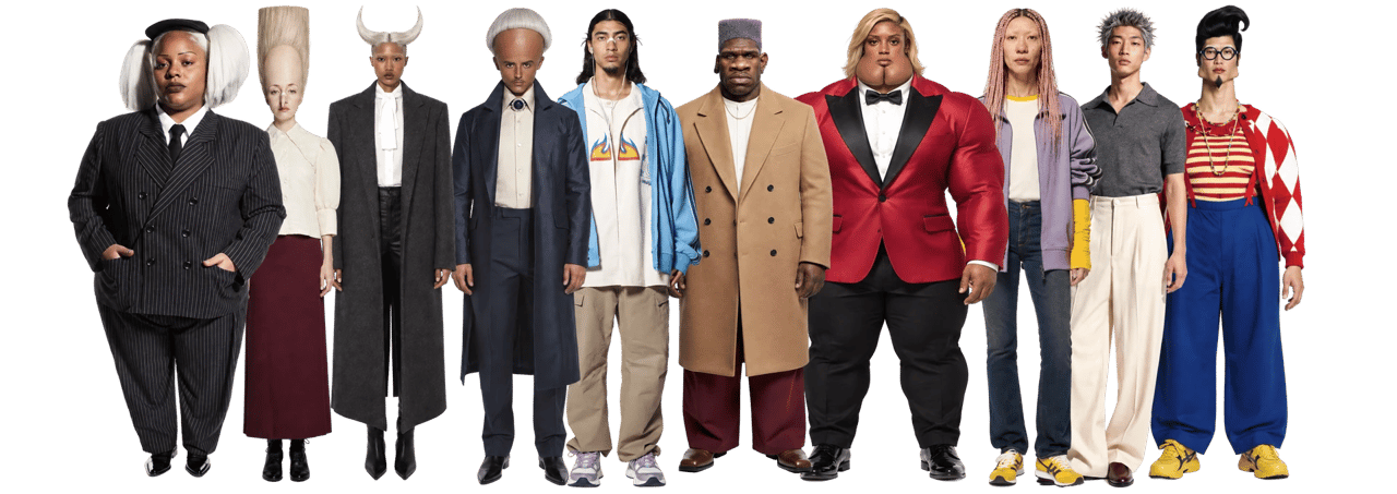 Lineup of AI influencer characters